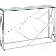 Консольный столик Stool Group Арт Деко 115x30 / ECST-015 (прозрачное стекло/сталь серебристый)