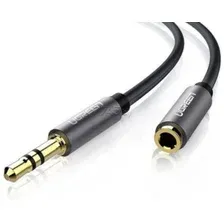 Кабель UGREEN AV118-10592 AUX 3.5mm (M) to AUX 3.5mm (F) без поддержки микрофона 1m Black