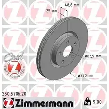 Тормозной диск ZIMMERMANN 250.5706.20 вентилируемый , передняя ось