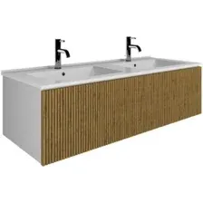 ЗОВ Тумба с умывальником Кито 120 K120LW0MRM-OL120 (белый/тростник)