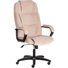 Кресло офисное Tetchair Bergamo флок (хром/бежевый)