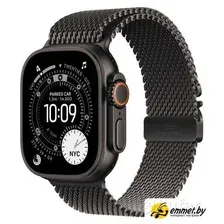 Умные часы Apple Watch Ultra 3 LTE 49 мм (титановый корпус, черный/черный, миланская петля M)