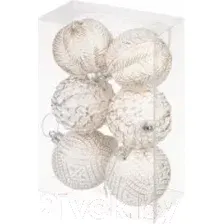 Набор шаров новогодних Elan Gallery Винтажные узоры / 970087 (шампань с эффектом старины)