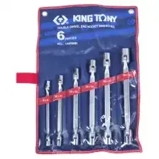 набор торцевых ключей! с шарниром, 8-19 мм, 6 предметов 1A06MR KING TONY