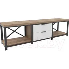 Тумба Hype Mebel Хельга 150x40 (черный-дуб галифакс натуральный)