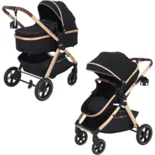 Универсальная коляска Rant Basic Roller Gold RA161 (2 в 1, black)