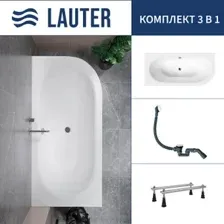 Ванна Lauter Bliss 150 L 21201051L (с ножками и сифоном 21Y31002 белый)
