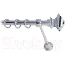 Карниз для штор Lm Decor Верди 030 1р гладкий 25мм (хром, 3.6м)