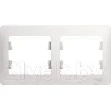 Рамка для выключателей и розеток Systeme (Schneider) Electric Glossa GSL000102 (белый, 2 поста)