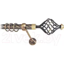 Карниз для штор Lm Decor Вираж 098 1р витой 25мм (антик, 2.8м)