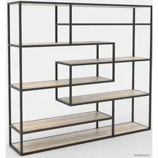 Стеллаж Hype Mebel Зиг-Заг 200x150 (черный/древесина белая)