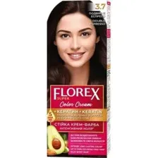 Крем-краска для волос Florex Super, кератин, тон 3.7 двойное эспрессо