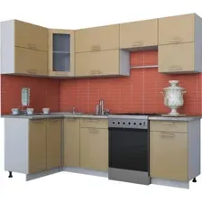 Готовая кухня Интерлиния Мила Gloss 60-12x25 (капучино глянец)