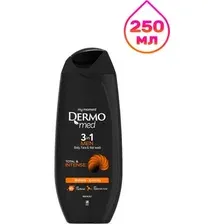Шампунь-гель для душа Dermomed Total & Intense мужской 3 в 1 (250мл)