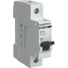 Выключатель автоматический Generica ВА47-29М 1P 16А 4.5кА B / MVA21-1-016-B-G
