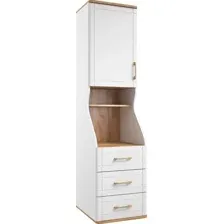 Шкаф-пенал Modula Карпин INV01HS-1D3S-502/621/2014(02) (дуб натюрель/белый премиум)