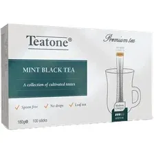 Чай пакетированный Teatone Черный С мятой (100пак)