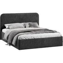Кровать Трия Тиффани c ПМ 180x200 Тип 1 и заглушиной (микровелюр Wellmart Graphite)