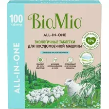 Таблетки для посудомоечной машины BioMio All-in-One с эфирным маслом эвкалипта (100 шт)