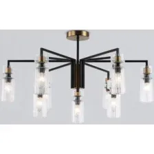 Люстра Ambrella LH56117/9 BK/BS/CL (черный/латунь/прозрачный)