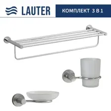 Набор аксессуаров для ванной Lauter 21TS20115 + 21TS20113 + 21TS2011 (Chrome, 3 предмета)