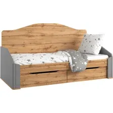 Кровать-тахта Involux Sale 90x200 с ящиками км0144 (серый шифер/дуб натюрель)