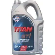 Моторное масло Fuchs Titan GT1 Longlife IV 0W-20 5л