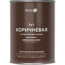 Грунт-эмаль Elcon По ржавчине 3в1 (800г, матовый коричневый)