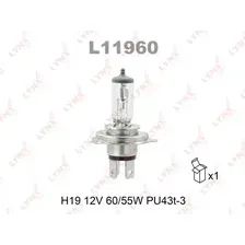 Автолампа галогенная PU43t-3 LYNXAUTO L11960 H19 12
