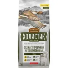 Деревенские лакомства Холистик Премьер для стерилизованных кошек (Утка) 2 кг