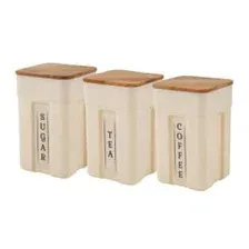 Набор банок для сыпучих продуктов с деревянной крышкой 0,75 л х 3 шт. Sugar&Spice Rosemary