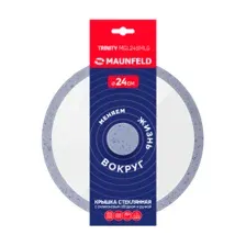 Крышка стеклянная MAUNFELD TRINITY MGL24SMLG с силиконовым ободком и ручкой, 24 см