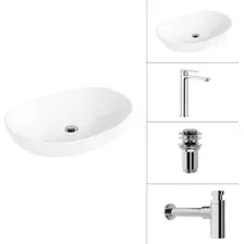Умывальник Lauter 21502 + Moon 21СK81691C + сифон 21635CH + дон.клапан 21190CH (хром)