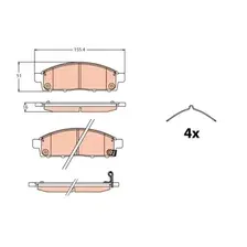 Тормозные колодки дисковые передняя ось TRW GDB2124