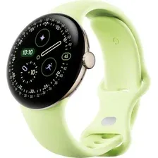 Умные часы Google Pixel Watch 4 41 мм (глянцевый золотистый/лемонграсс, спортивный силиконовый ремеш