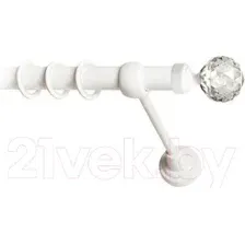 Карниз для штор Lm Decor Кристалл 130 1р гладкий 25мм (белый глянец, 2.8м)