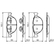 Тормозные колодки дисковые передняя ось BOSCH 0 986 495 447