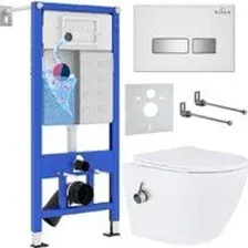 Унитаз подвесной Roxen Antares Bidet в комплекте с инсталляцией StounFix Dual Fresh 6 в 1 962866 (кн