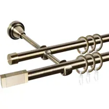 Карниз для штор АС Форос Grace, D16Г/16Г, квадро, антик/золото, 2 м