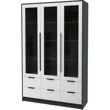 Шкаф-витрина Интерлиния Концепт КТ-ШВ3 Техно (антрацит/грей)