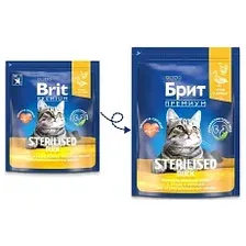 Корм Брит Премиум Cat Sterilized (Утка, курица) для кошек 2 кг