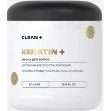 Clean+ Маска для волос кератин, 500 мл