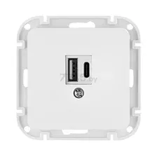 Розетка USB двойная скрытая BYLECTRICA Astrum белая (РП5-6561)