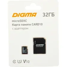 Карта памяти Digma MicroSDXC Class 10 Card10 DGFCA032A01
