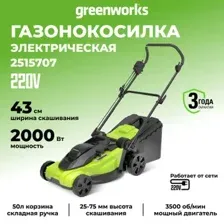 Газонокосилка Greenworks LM2000 2515707