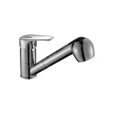 Смеситель для кухонной мойки Rossinka D40-25 с выдвижным изливом (хром)