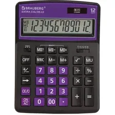 Бухгалтерский калькулятор BRAUBERG Extra Color-12-BKLG 250480 (черный/фиолетовый)