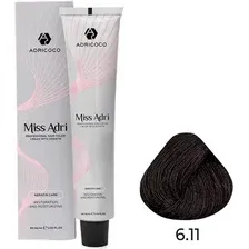 Крем-краска Adricoco Miss Adri 6.11 (100мл, темный блонд интенсивный пепельный)