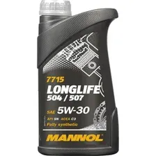 Масло моторное синт. MANNOL 7715 LONGLIFE 504/507 SAE 5W-30 API SN ESTER 1л