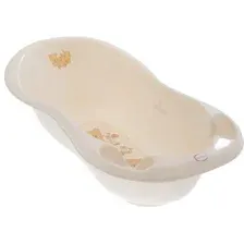 Ванночка для купания Tega со сливом и градусником Мишки (бежевый) MS-005 ODPLYW-119
